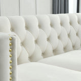L-Shaped Corner Sofa, 5 Seater Sectional With Tufted Design
