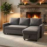 L - Shaped Convertible Sofa Bed With Storage Chaise