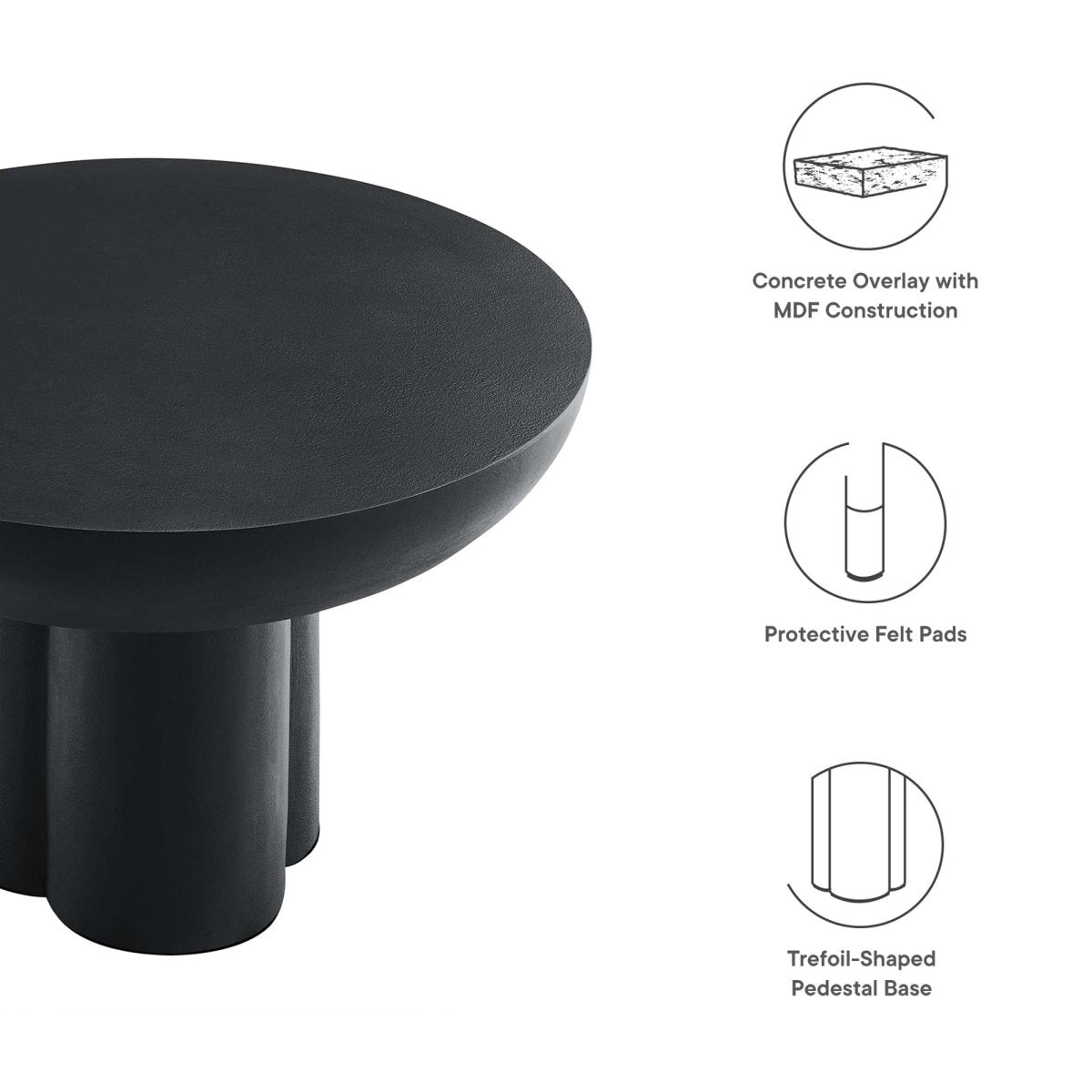 26 Inch Striking Round Concrete Overlay Coffee Table - Coffee Tables available at Alpine Outlets in Denver