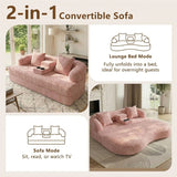 2 In 1 Convertible Sleeper Sofa Bed With Cup Holders