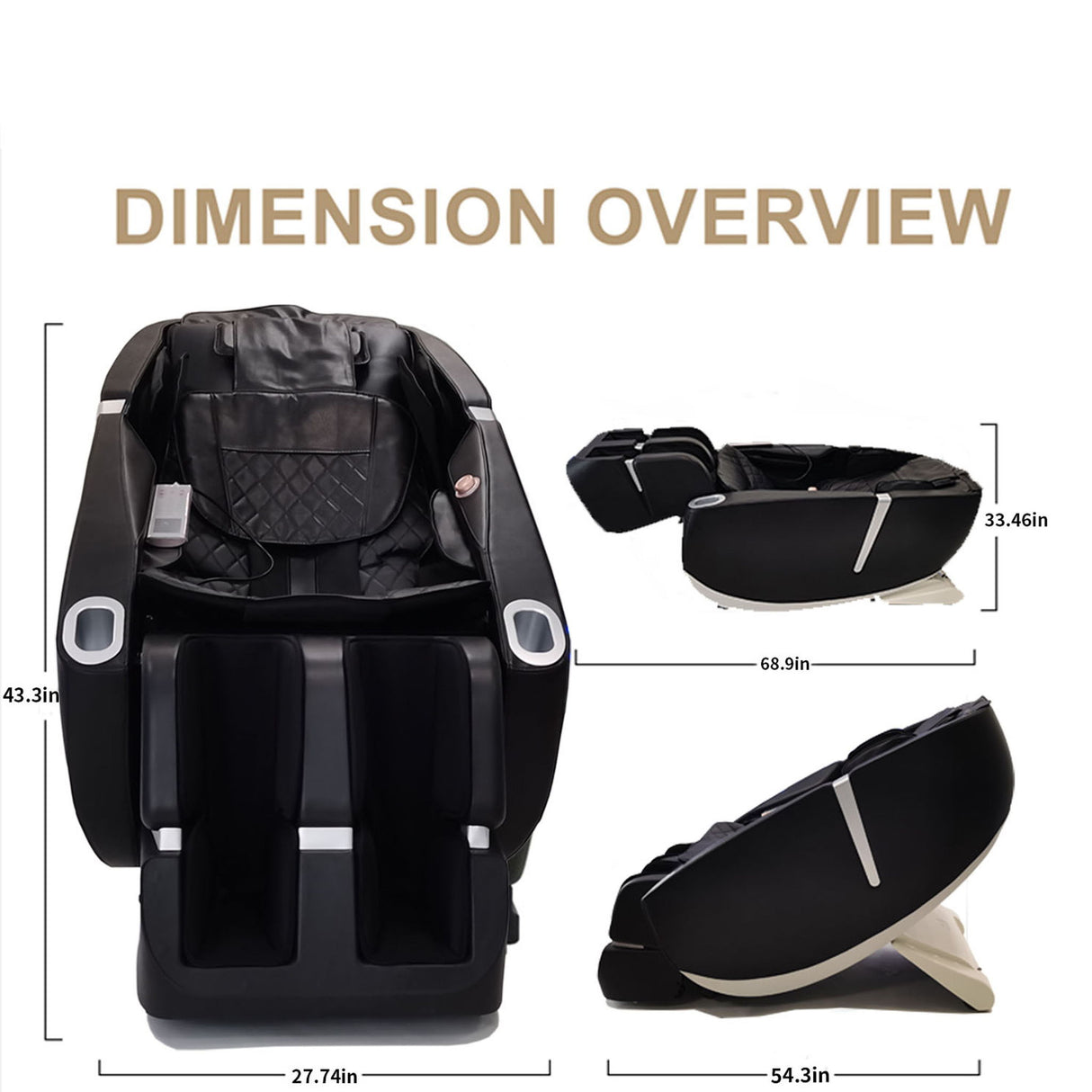SL Type Pulley Guide, 2D Motor-Massage Manipulator-Space Saver Design, Track Sliding Zero Gravity Multifunction Massage Chair - Black - Massage Chairs - Alpine Outlets