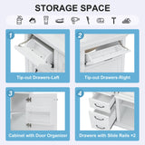 Modern Bathroom Vanity With Sink Top, 4 Drawers And 1 Soft-Close Door