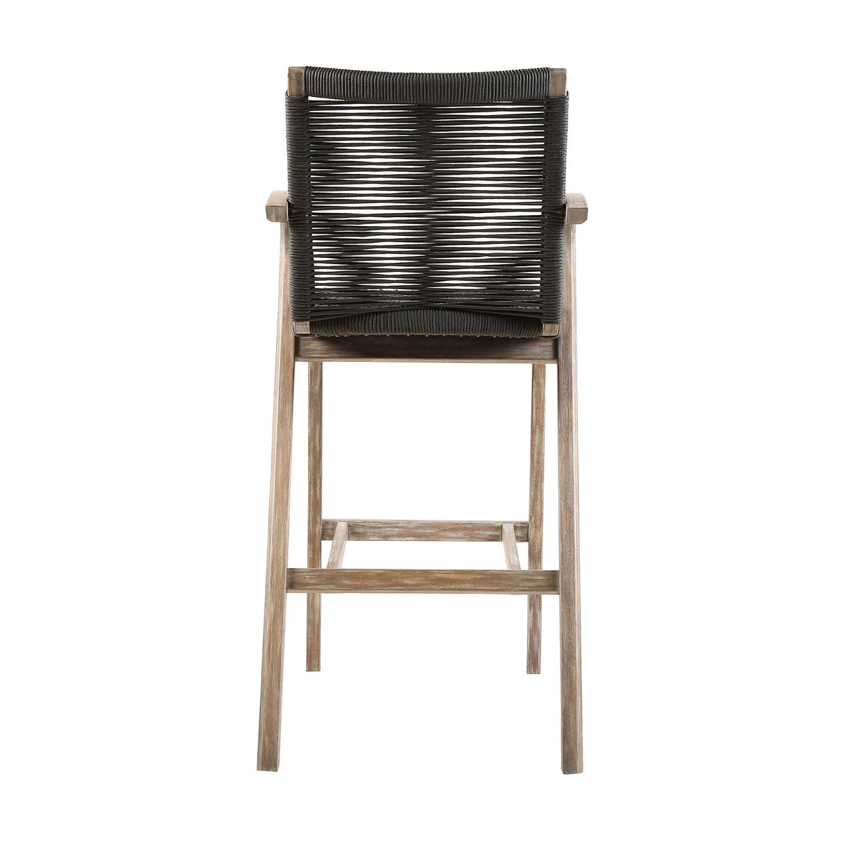 Brielle - Outdoor Light Eucalyptus Wood And Charcoal Rope Counter Height Stool Set
