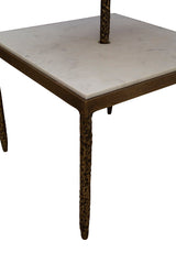 Antony - Side Table - White / Bronze