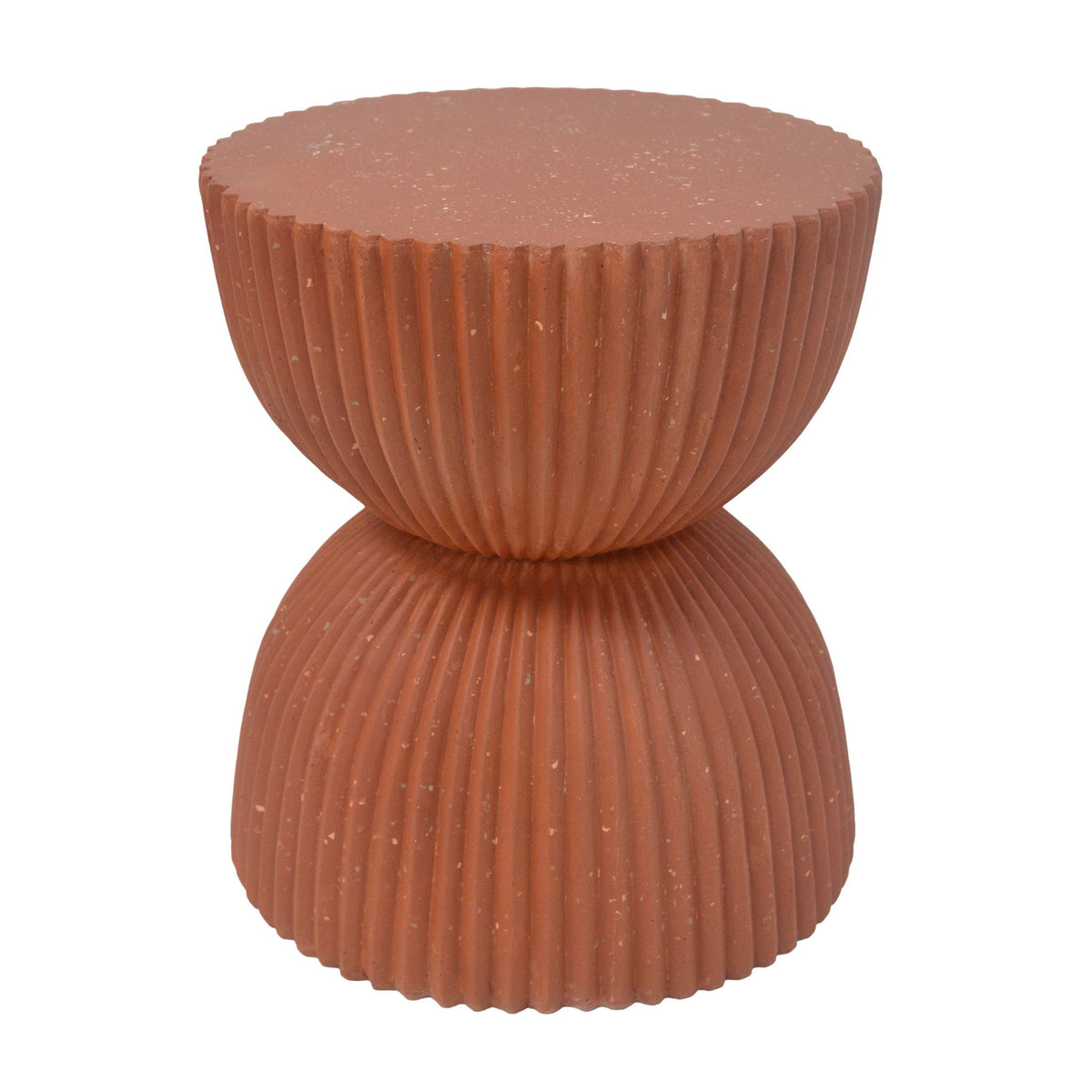 Side Table With Speckled Ribbed Texture