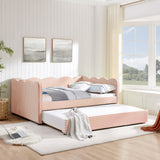 Gingham Daybed With USB Charging Port, Wave-Shaped Design