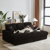 3 Seater Sofa With 2 Ottomans For Living Room