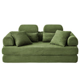 Convertible Sleeper Sofa With & Side Storage Pocket, Foldable Upholstered Couch For Living Room
