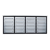 Garage Storage Cabinets With Workbench (With 20 Drawers) - Silver