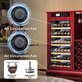 69 Bottle Wine Fridge With Touch Control, LED Lighting, Humidity Regulation - Cherry