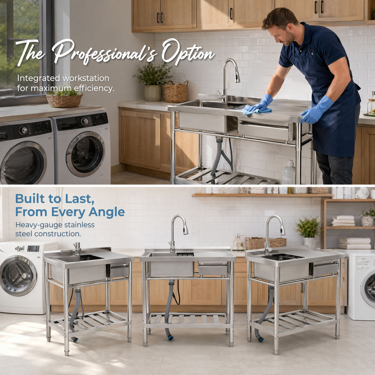 Freestanding Utility Sink With Accents
