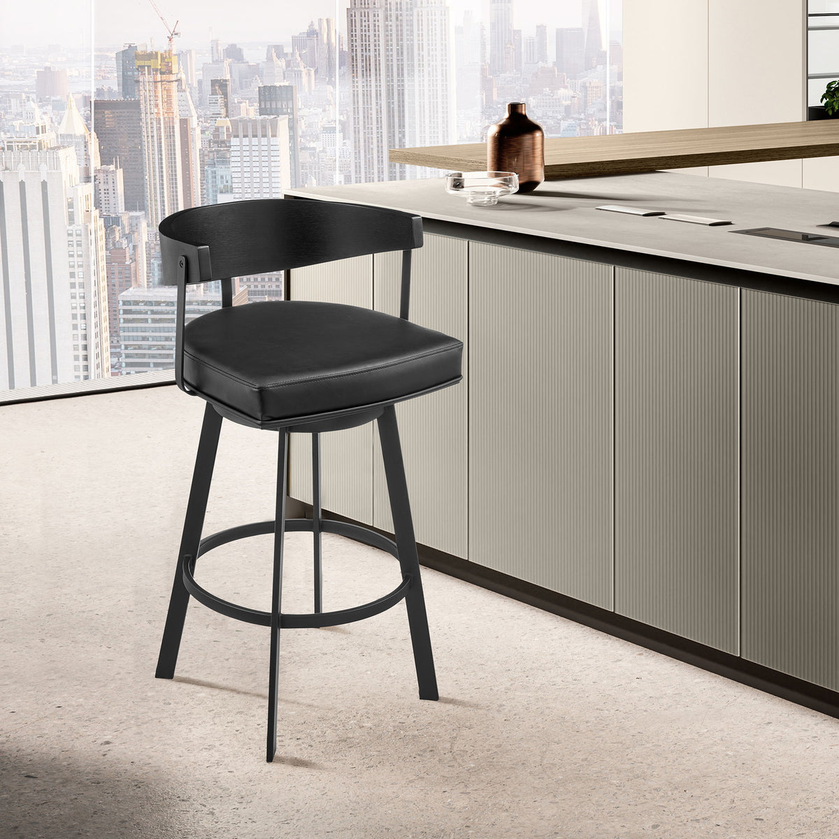 Lacey - Swivel Counter Stool - Black