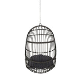 Rustic Hanging Basket Chair With Cushion