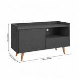 TV Stand For TVs Up To 45" With Open Storage Shelf, Cable Management, 1 Door And 1 Drawer