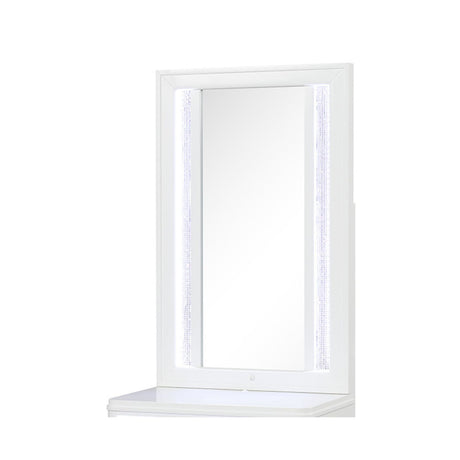 Abigale - Nightstand With Mirror Top, LED Lighting (Includes Mirror And Nightstand) - White