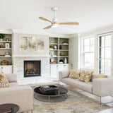 48" Ceiling Fan With Light And App Control, Quiet DC Motor, 6 Speed Fan, Dual Mounting - White