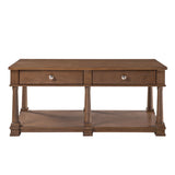 Coffee Table With 2 Storage Drawers & Lower Open Shelf