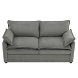 Modern Loveseat Sofa, Upholstered Couch With Side Storage Pockets