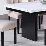 2 Tone Dining Table Set With Upholstered Side Chairs