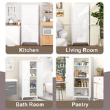 Adjustable 2 Door Kitchen Pantry Cabinet With Striped Design