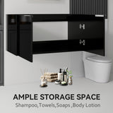 Floating Bathroom Vanity Cabinet With Soft Close Double Doors, Spacious Interior Storage, Wall Mounted, Cabinet Only