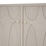 Wood Sideboard With Adjustable Shelves And Storage Cabinet - White Washed