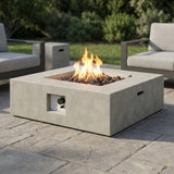 Outdoor Fire Pit Table Modern Reinforced Concrete Warming Hearth Gray
