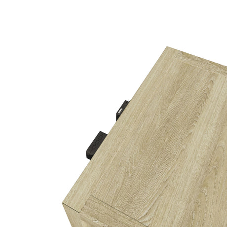 Adeline - 3 Drawers Nightstand With USB & LED Light - Natural Wood Wash
