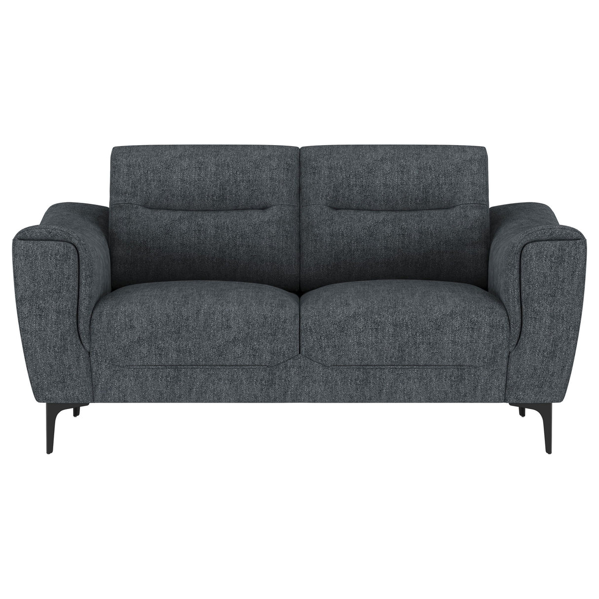 Oberle - Upholstered Sloped Track Arm Loveseat - Charcoal
