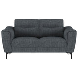 Oberle - Upholstered Sloped Track Arm Loveseat - Charcoal