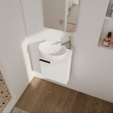 Soft Close Doors Bathroom Vanity With Sink, Compact Wall Mounted Design Basin
