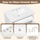 Freestanding Bathroom Vanity With Sink, Soft Close Door, Tip Out Drawer