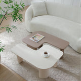 2 Pieces Modular Coffee Table Set, Free Combination - Khaki / White