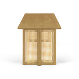 Dining Bench With Rattan Weave