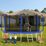 Trampoline With Basketball Hoop, Astm Approved Reinforced Type Outdoor Trampoline With Enclosure Net - Trampolines - Alpine Outlets