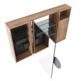 Wall Mounted Bathroom Mirror Cabinet With Soft Close Door, Storage Cabinet - Imitative Oak