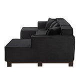 U-Shaped Sectional Sofa With RGB LED Light Strip And 6 Pillows