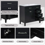 Modern Bathroom Vanity With Sink, Freestanding With Drawers And Doors