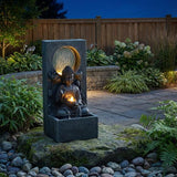 28" H Outdoor Buddha Waterfall Fountain - 🟢 Outdoor Decor available at Alpine Outlets in Denver
