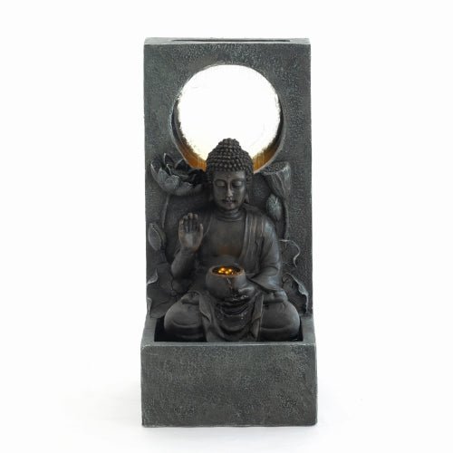 28" H Outdoor Buddha Waterfall Fountain - 🟢 Outdoor Decor available at Alpine Outlets in Denver