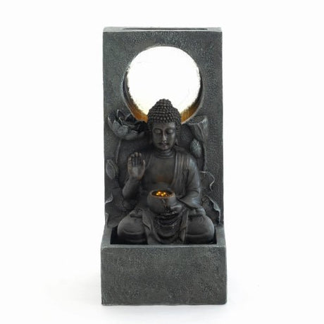 28" H Outdoor Buddha Waterfall Fountain - 🟢 Outdoor Decor available at Alpine Outlets in Denver