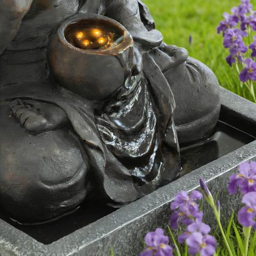 28" H Outdoor Buddha Waterfall Fountain - 🟢 Outdoor Decor available at Alpine Outlets in Denver