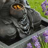 28" H Outdoor Buddha Waterfall Fountain - 🟢 Outdoor Decor available at Alpine Outlets in Denver