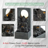 28" H Outdoor Buddha Waterfall Fountain - 🟢 Outdoor Decor available at Alpine Outlets in Denver