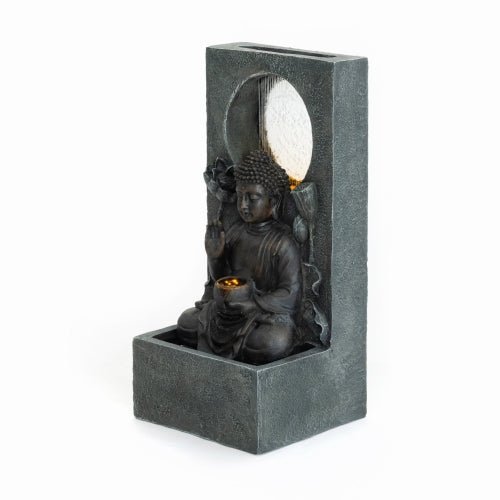 28" H Outdoor Buddha Waterfall Fountain - 🟢 Outdoor Decor available at Alpine Outlets in Denver
