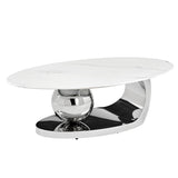 Oval Coffee Table With Geometric Precision