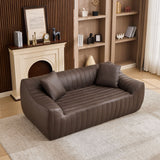 Oversized 2 Seater Loveseat With 2 Decor Throw Pillows, Deep Seat Sofa For Living Rooms