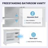 Modern Bathroom Vanity With Sink Top, 4 Drawers And 1 Soft-Close Door
