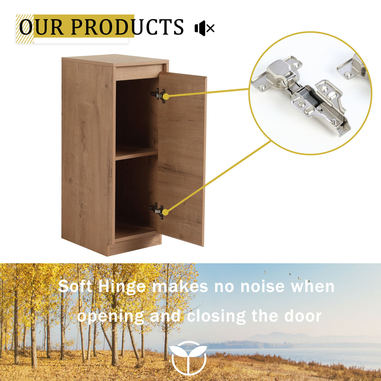 Freestanding Storage Cabinet, Soft Close Doors