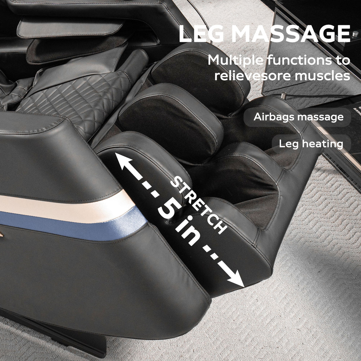 Massage Chair Recliner, Zero Gravity & Full Body Air Pressure - Black